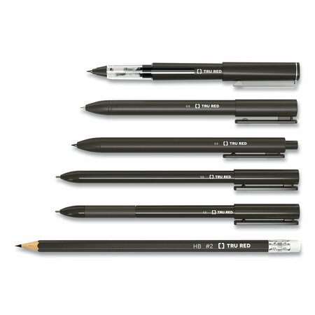 Tru Red Quick Dry Gel Pen, Retractable, Bold 1 mm, Black Ink, Black Barrel, 5PK TR56952